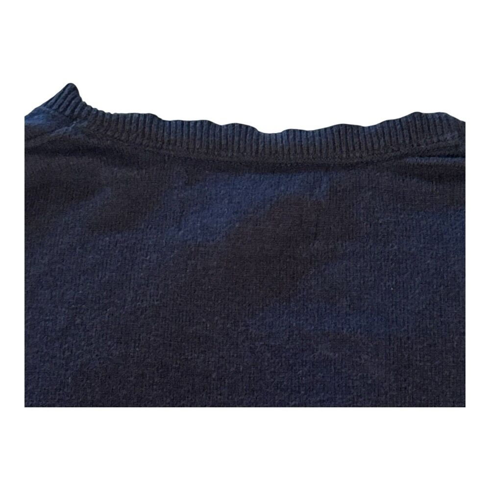 Eddie Bauer Sweater Mens XL Blue Cotton Cashmere Blend V Neck Knit Pullover - Picture 10 of 13